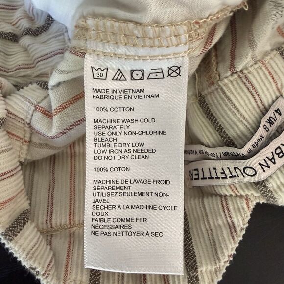 Urban Outfitters Size 4 Striped Corduroy Pleated Front High Rise Cropped Trouser - Picture 14 of 16